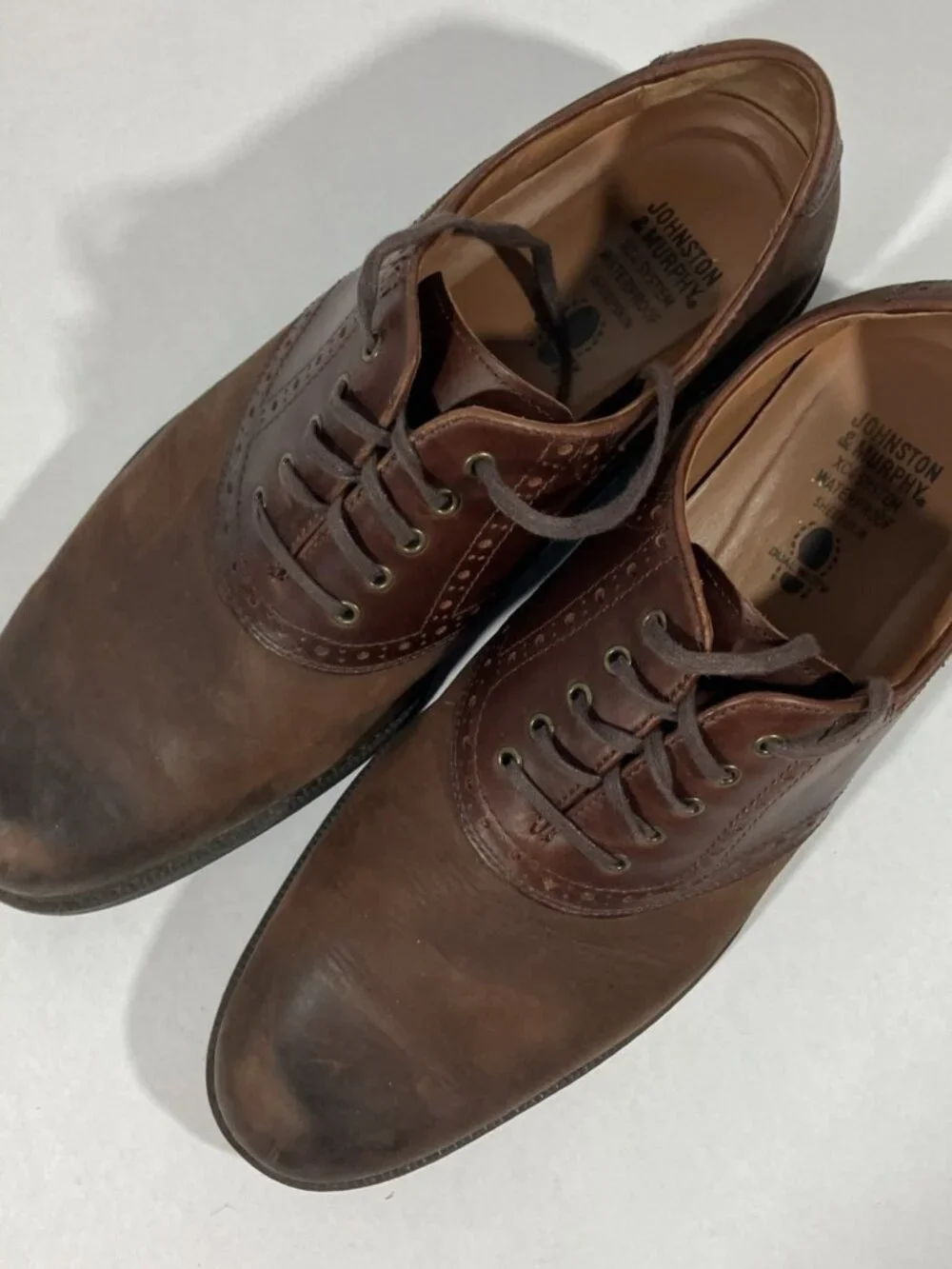 Men’s Leather Johnston And Murphy Dress Shoes Size 11.5 Dual Width